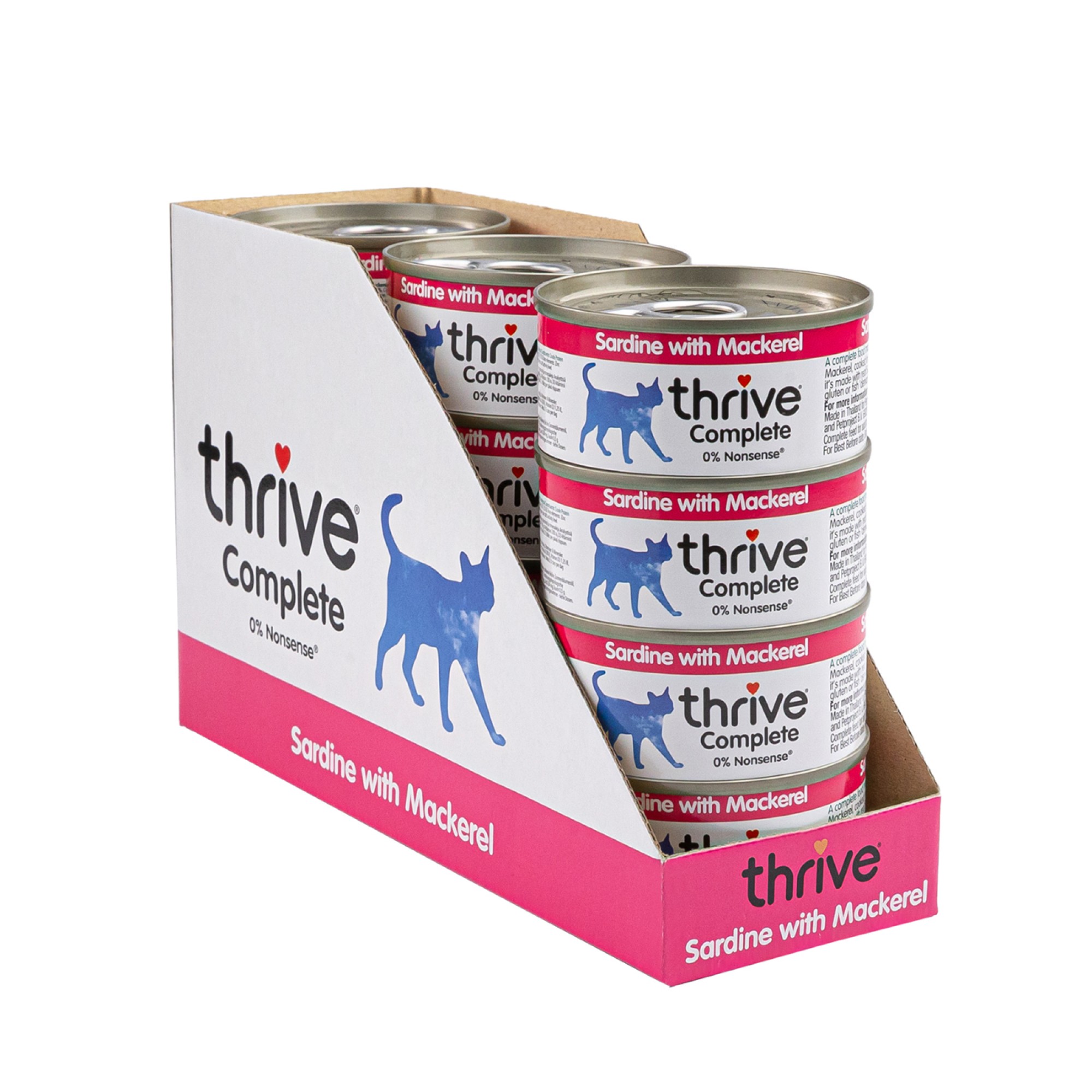 Thrive natvoeding voor de kat Sardine met makreel 75 gr. - per 12 stuks