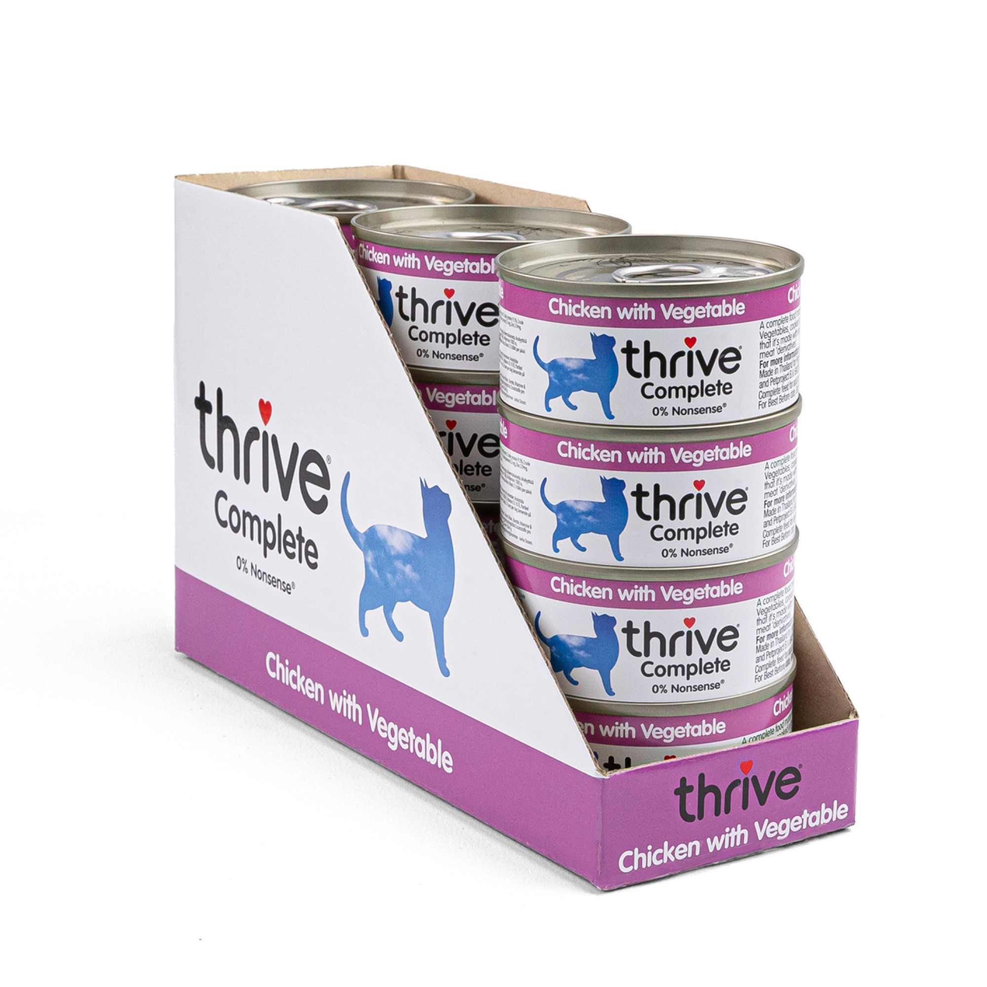 Thrive natvoeding voor de kat Kip met groente 75 gr. - per 12 stuks
