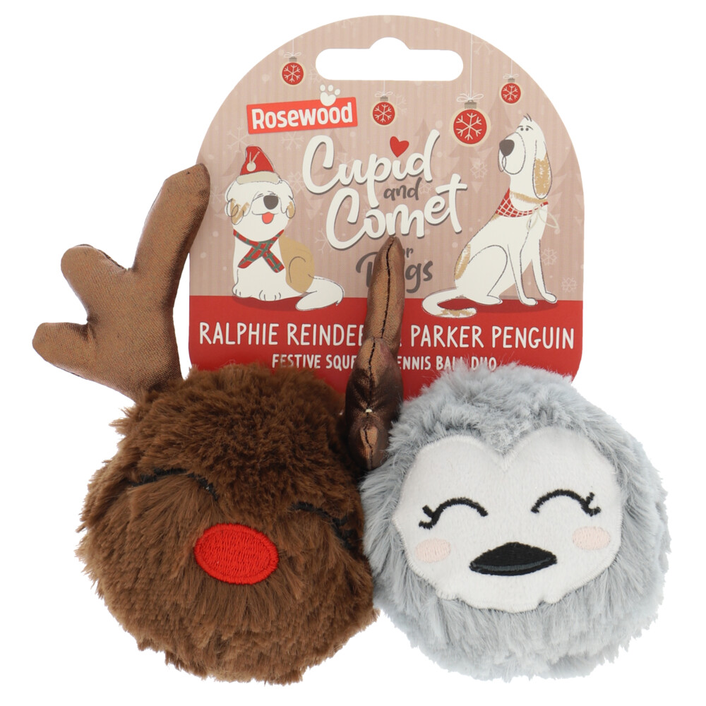 Rosewood Hondenspeelgoed Cupid&Comet Rendier&Pinguïn Duo 2 stuks
