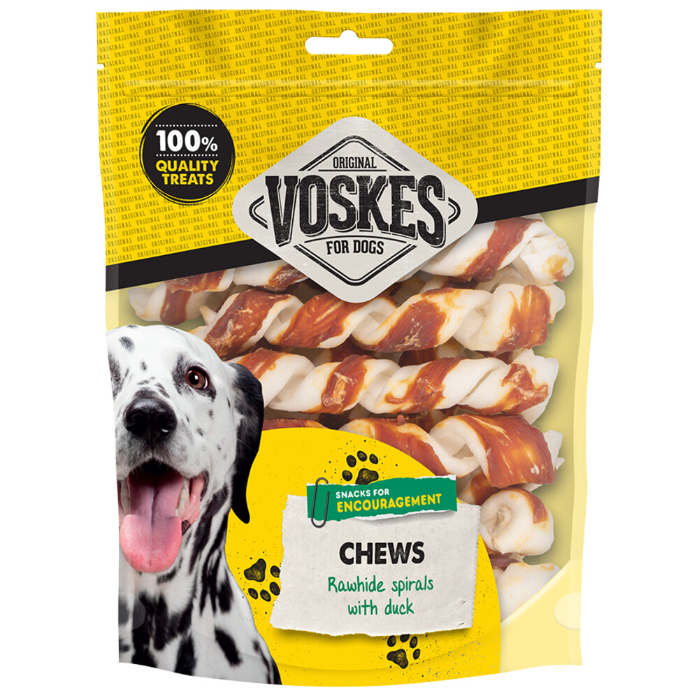 Voskes Hondensnack Spiralen Runderhuid&Eend 20 stuks