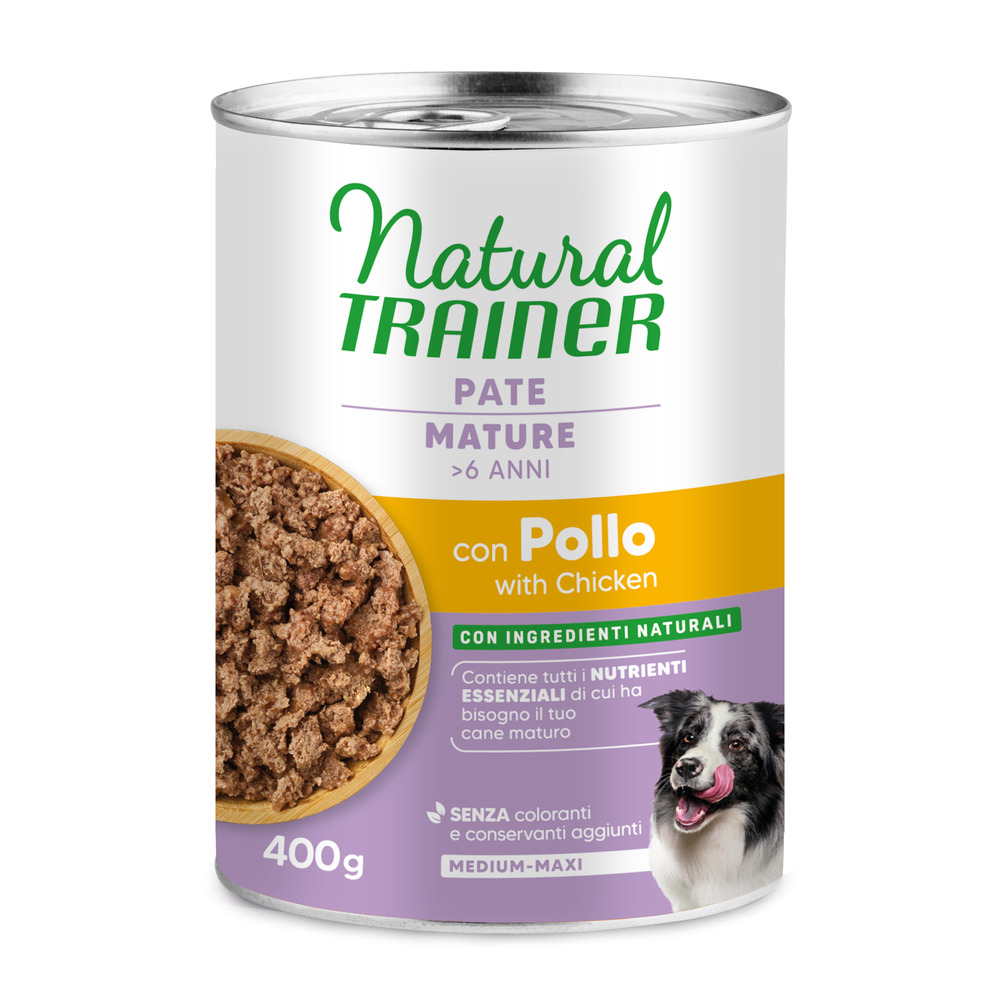 Trainer Natural Dog Natural Trainer Paté Medium & Maxi Mature - Sparpaket:  24 x 400 g Huhn