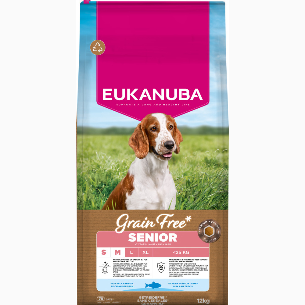Eukanuba Senior Small & Medium Breed Grain Free Zeevis - 12 kg