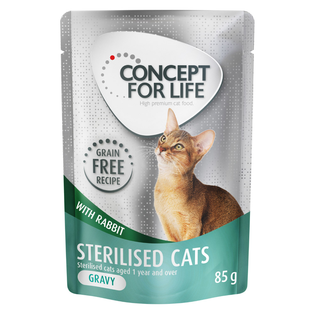 Concept for Life Sterilised Cats Konijn graanvrij - in Saus Kattenvoer - 12 x 85 g