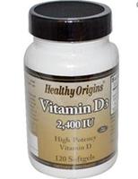 Healthy Origins, Vitamin D3, 2.400 IU, 120 Kapseln