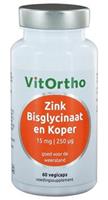 VitOrtho Zink Bisglycinaat En Koper Capsules 60st