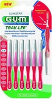 GUM TRAV-LER 0,8mm Kerze rot Interdental+6Kappen 6 Stück