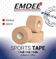 Emdee Sport Tape 3.8cmx10m Huidkleu