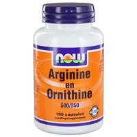 NOW Arginine en Ornithine 500 mg/250 mg