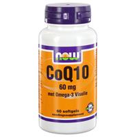 NOW Co-enzym Q10 60 mg met Omega-3 Visolie Capsules