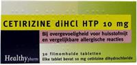 Healthypharm Cetirizine hooikoorts tabletten 10mg 30st
