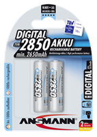 ANSMANN Digital NiMH Akku, Mignon AA, 2.850 mAh, 2er Blister