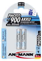 ANSMANN Photo NiMH Akku, Micro AAA, 900 mAh, 2er Blister