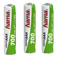 Oplaadbare AAA batterij (potlood) Hama HR03 NiMH 700 mAh 1.2 V 3 stuk(s)