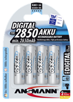 ANSMANN Digital NiMH Akku, Mignon AA, 2.850 mAh, 4er Blister