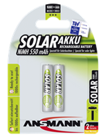 ANSMANN NiMH Akku SOLAR, Micro AAA, 550 mAh, 2er Blister