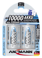 ANSMANN maxE NiMH Akku, Mono D, 2er Blister, 10.000 mAh