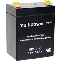 Multipower MP2,9-12 A97275 Bleiakku 12V 2.9Ah Blei-Vlies (AGM) (B x H x T) 79 x 107 x 56mm Flachstec Y897131