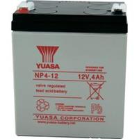 Yuasa NP4-12 NP4-12 Bleiakku 12 V 4 Ah Blei-Vlies (AGM) (B x H x T) 90 x 106 x 70 mm Flachstecker 4.8 mm Wartungsfrei