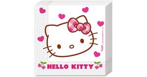Procos Servietten zweilagig Hello Kitty Hearts 33 x 33 cm, 20 Stück