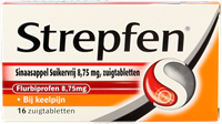 Strepfen Sinaasappel Suikervrij Zuigtabletten 16st