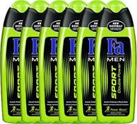 6x Fa Men Douchegel en Shampoo Sport Energy Boost 250 ml