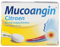 Mucoangin Ambroxol 20mg Citroen Zuigtabletten