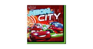 20 Stuks Cars Neon servetten 33x33cm