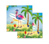 Tropische servetten flamingo on the beach