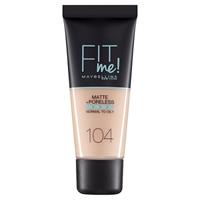 Maybelline Fit Me Matte and Poreless Foundation 104 Soft Ivory - Lichte huid, neutrale tot gele ondertoon