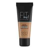 Maybelline Fit Me Matte and Poreless Foundation 332 Golden Caramel - Donkere huid, gele ondertoon