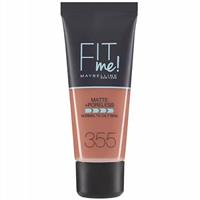 Maybelline Fit Me Matte and Poreless Foundation 355 Pecan - Diep donkere huid, neutrale ondertoon