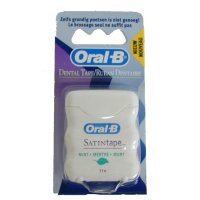 Oral-B Satin Tape Zahnseide Minze 25 m zahnseide oral-b essential super floss satin tape sauber zahnseide zahnfleisch minze frisch das beste aufhellen weiß säubern schutz mundpflege zahn ge