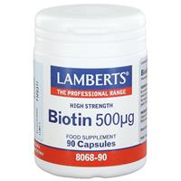 Lamberts Vitamine B8 500 Mcg (Biotine) (90vc)