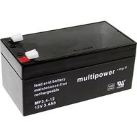 Multipower PB-12-3,4-4,8 Bleiakku 12V 3.4Ah Blei-Vlies (AGM) (B x H x T) 134 x 66.5 x 67mm