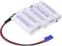 eneloop Reihe F1x5 Graupner Akkupack 5x Mignon (AA) Kabel, Stecker NiMH 6V 1900 mAh