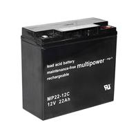 Multipower PB-12-22-M5 Bleiakku 12V 22Ah Blei-Vlies (AGM) (B x H x T) 181 x 167 x 76mm M6-S