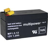 Multipower PB-12-1,2-4,8 Bleiakku 12V 1.2Ah Blei-Vlies (AGM) (B x H x T) 97 x 59 x 43mm Fla