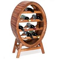 Deuba Weinregal Holz »Weinfass« für 12 Flaschen 90x50x30 cm Rustikal Flaschenständer Flaschenregal Weinständer Fass