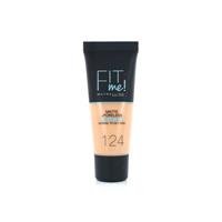 Maybelline Fit Me Matte and Poreless Foundation 124 Soft Sand - Lichte tot medium huid, neutrale ondertoon