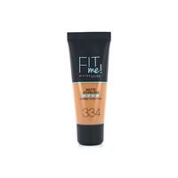 Maybelline Fit Me Matte and Poreless Foundation 334 Warm Tan - Donkere huid, neutrale tot gele ondertoon