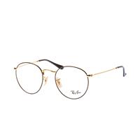 Ray-Ban Round RBRX3447V Bril - Rond Goud/Zwart - Beschikbare Brilglazen: Enkelvoudig / Multifocaal / Bifocaal / Beeldscherm