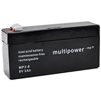 multipower PB-8-3 Loodaccu 8 V 3.2 Ah Loodvlies (AGM) (b x h x d) 134 x 69 x 36.5 mm Kabelschoen 4.8 mm Onderhoudsvrij, Geringe zelfontlading