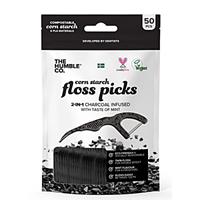 The Humble Co Humble Floss Picks Houtskool 50 stuks