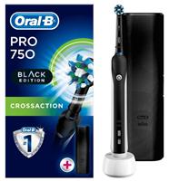 Oral-B PRO 750 Black Edition Elektrische Zahnb&uuml;rste mit Gratis Reise-Etui