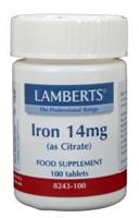 Lamberts Ijzer Citraat 14 Mg (100tb)