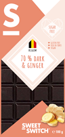 Sweet-switch 70% Dark & Ginger chocolate