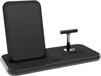 ZENS Inductielader 2000 mA Stand + Dock ZEDC06B Uitgangen Qi-standaard, USB, Apple dock-stekker Lightning Zwart