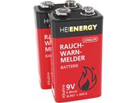 Heitech Longlife Batterie E-Block Alkaline für Rauchwarnmelder - 2er Pack