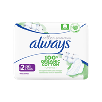 Always Maandverband Bio Cotton Protection Ultra Long met Vleugels 10 stuks