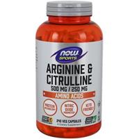 nowfoods Arginine & Citrulline- 500/250 mg (240 Vegetarian Capsules) - Now Foods